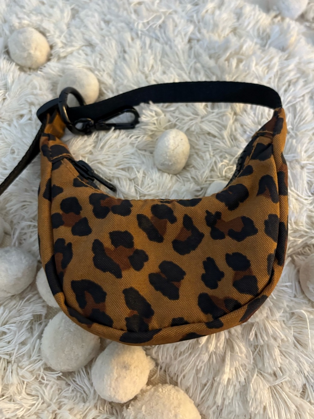 BAGGU | Crescent Bag Charm in Leopard Print